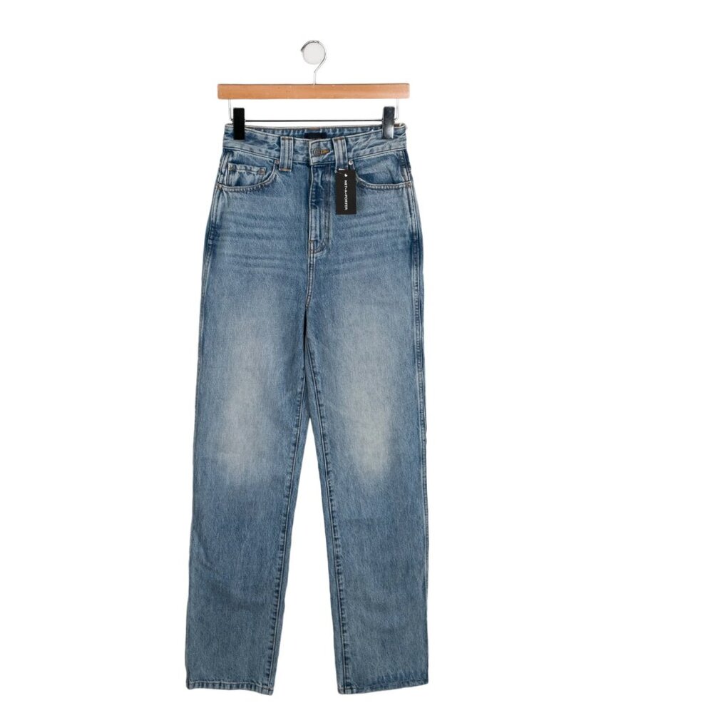 Khaite High-Rise Straight Leg Jeans, Size 26, Light Wash